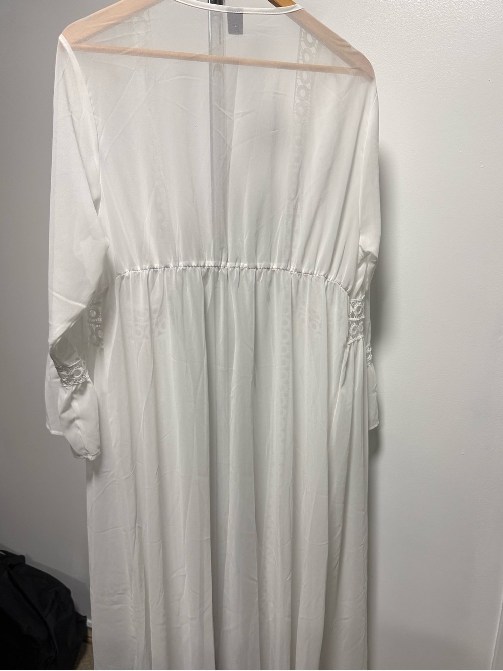 Women's White Long Sleeve Maxi Dress cover up